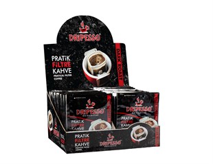 Dark Roast Pratik Filtre Kahve 50'li Dripesso Dark Roast 50'li Paket Pratik Filtre Kahveler
